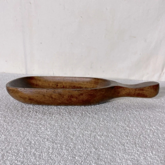 Vintage Carved Wood  Bowl With Handle - Picture 6 of 15
